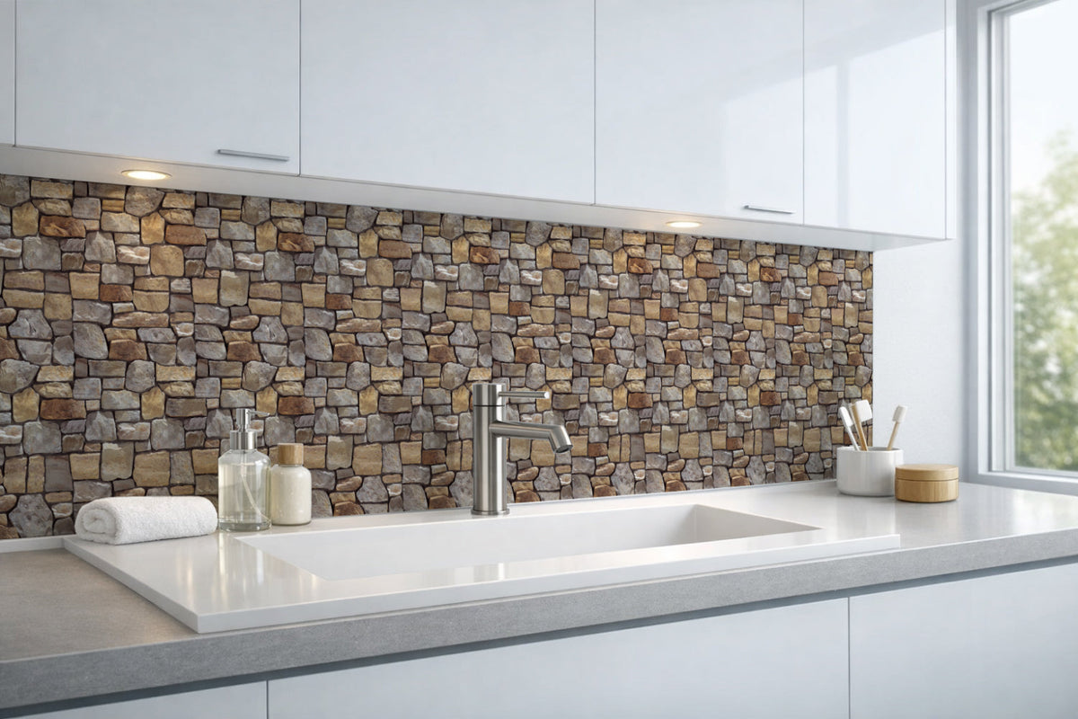 Waschbeckenrückwand Steinoptik