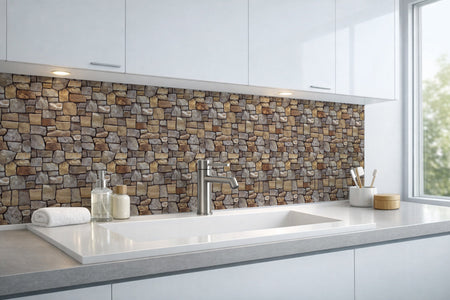 Waschbeckenrückwand Steinoptik