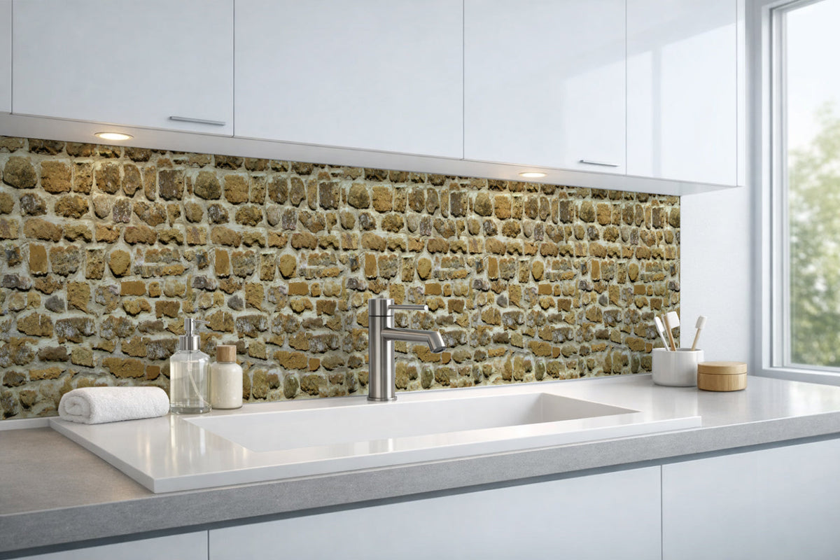 Waschbeckenrückwand Steinoptik