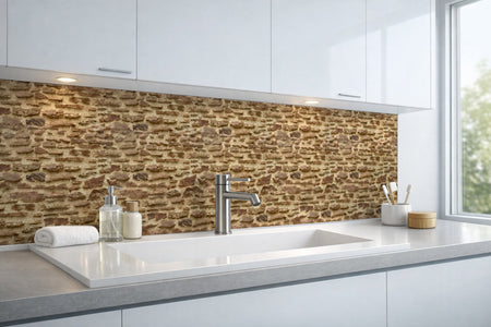 Waschbeckenrückwand Steinoptik