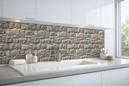 Waschbeckenrückwand Steinoptik