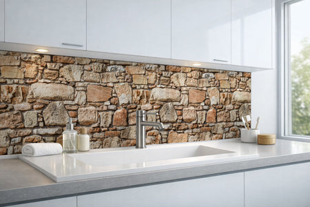 Waschbeckenrückwand Steinoptik