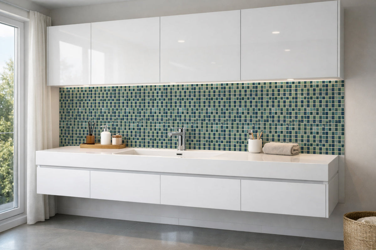 Waschbeckenrückwand Fliesenoptik