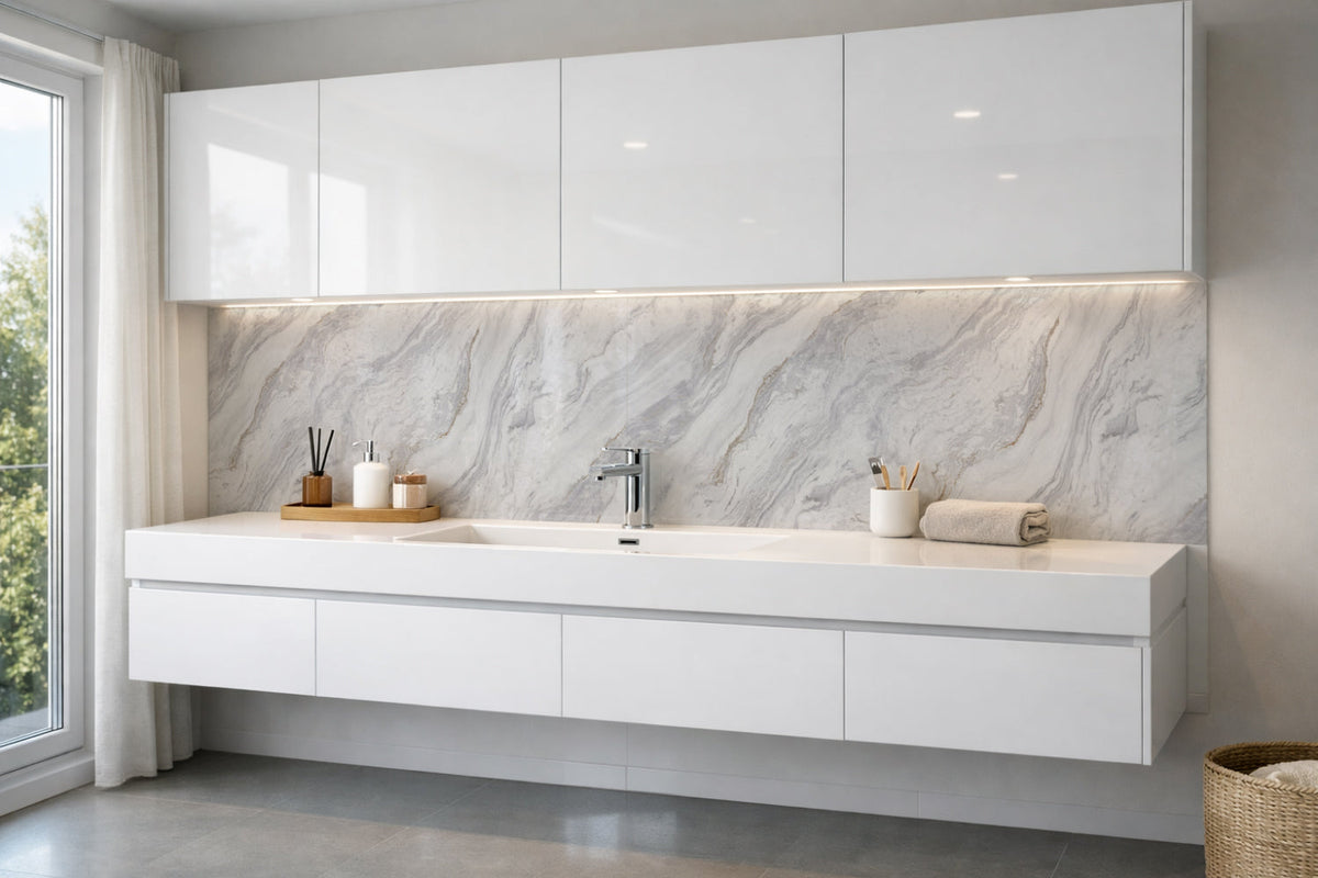 Waschbeckenrückwand Marmoroptik