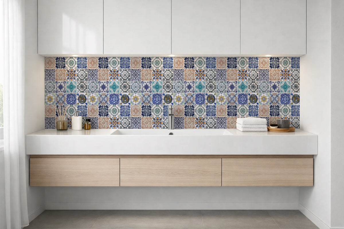 Waschbeckenrückwand Patchwork