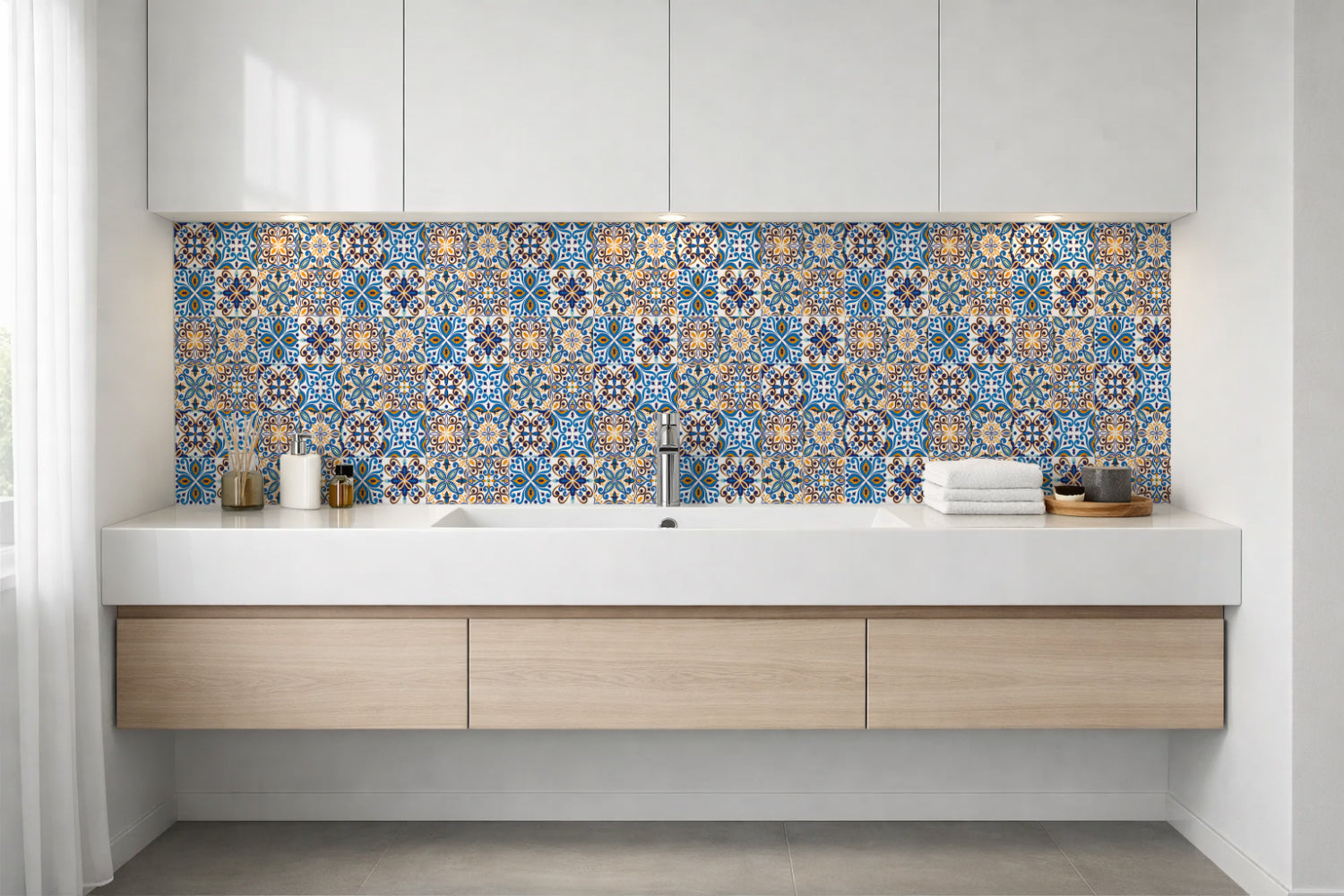 Waschbeckenrückwand Patchwork