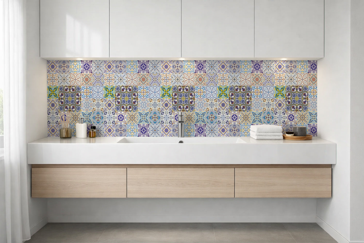 Waschbeckenrückwand Patchwork