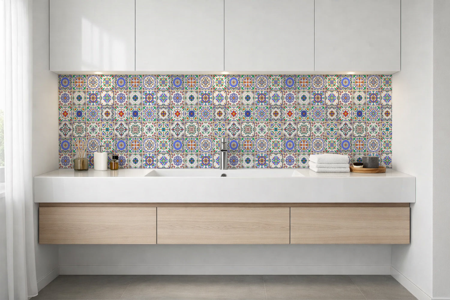 Waschbeckenrückwand Patchwork