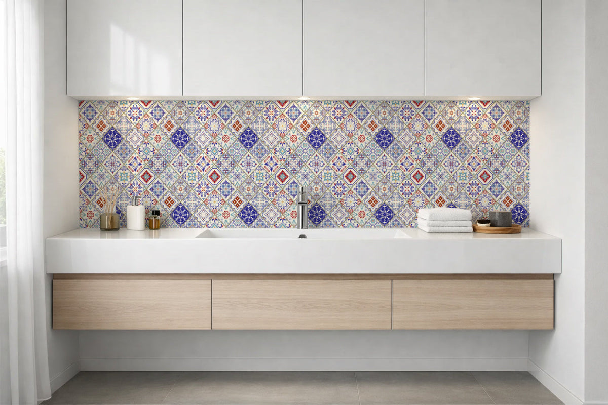 Waschbeckenrückwand Patchwork