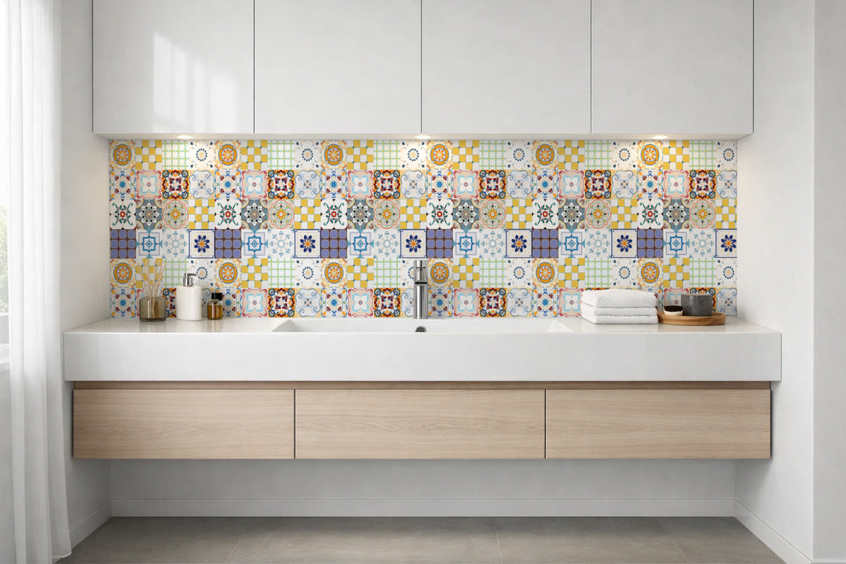 Waschbeckenrückwand Patchwork