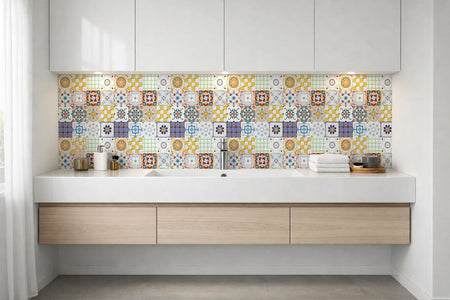 Waschbeckenrückwand Patchwork
