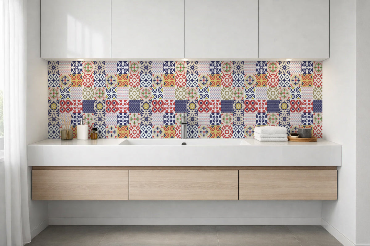 Waschbeckenrückwand Patchwork