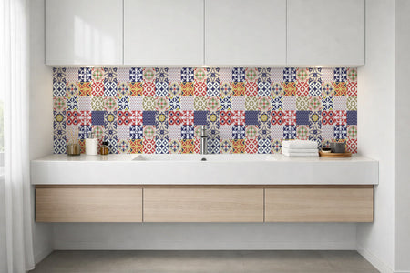 Waschbeckenrückwand Patchwork