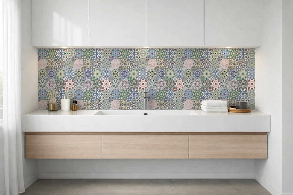 Waschbeckenrückwand Patchwork