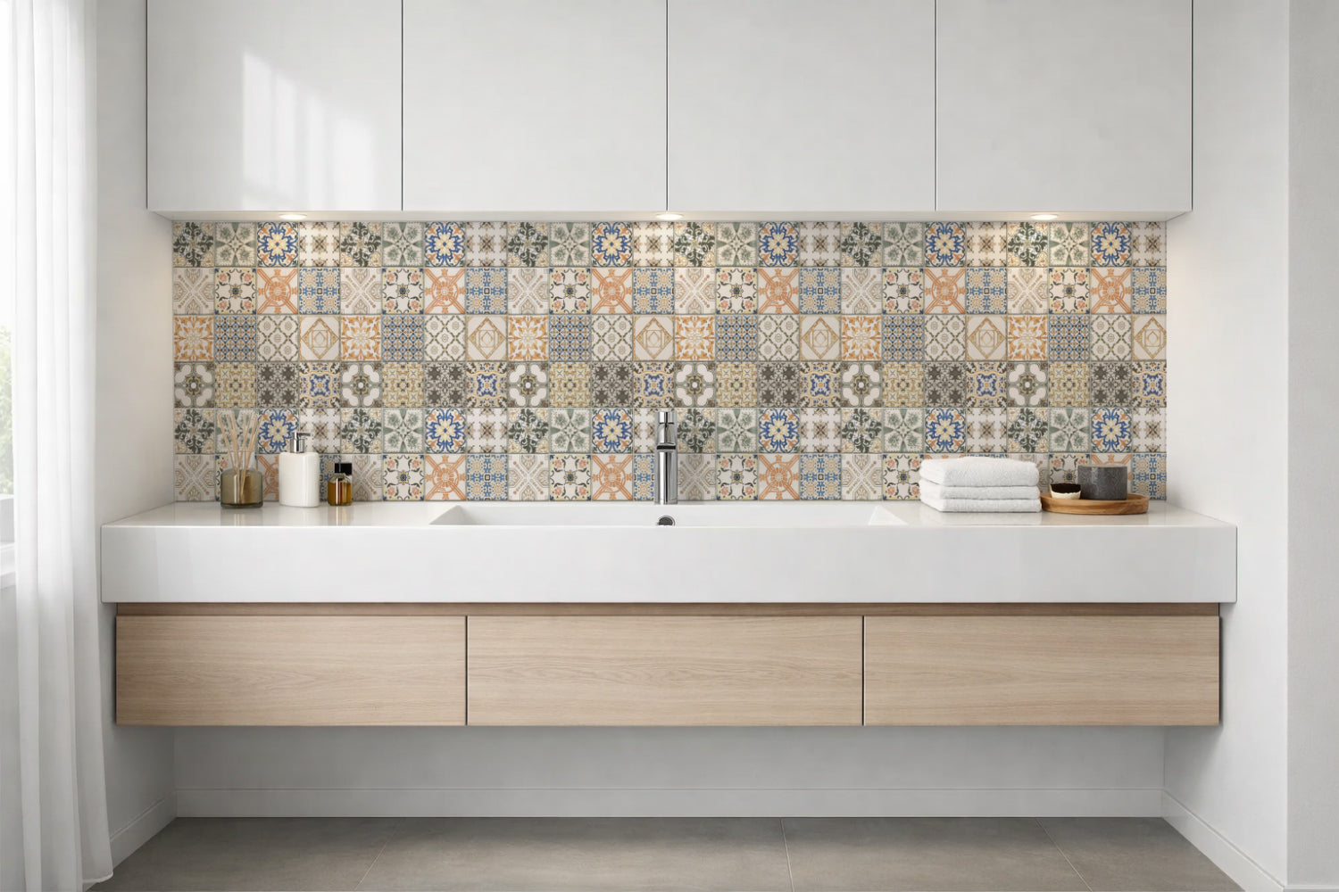 Waschbeckenrückwand Patchwork