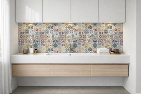 Waschbeckenrückwand Patchwork