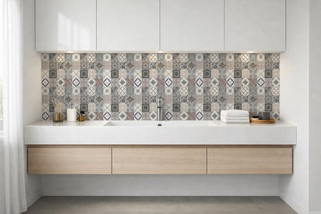 Waschbeckenrückwand Patchwork