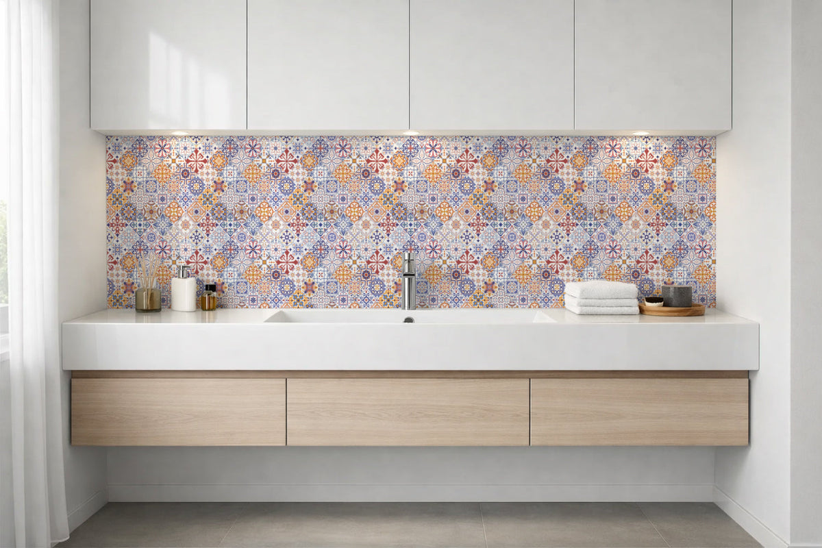 Waschbeckenrückwand Patchwork