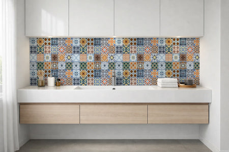 Waschbeckenrückwand Patchwork