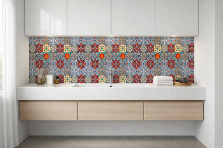 Waschbeckenrückwand Patchwork