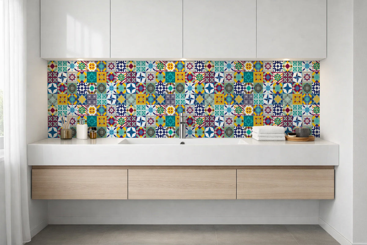 Waschbeckenrückwand Patchwork