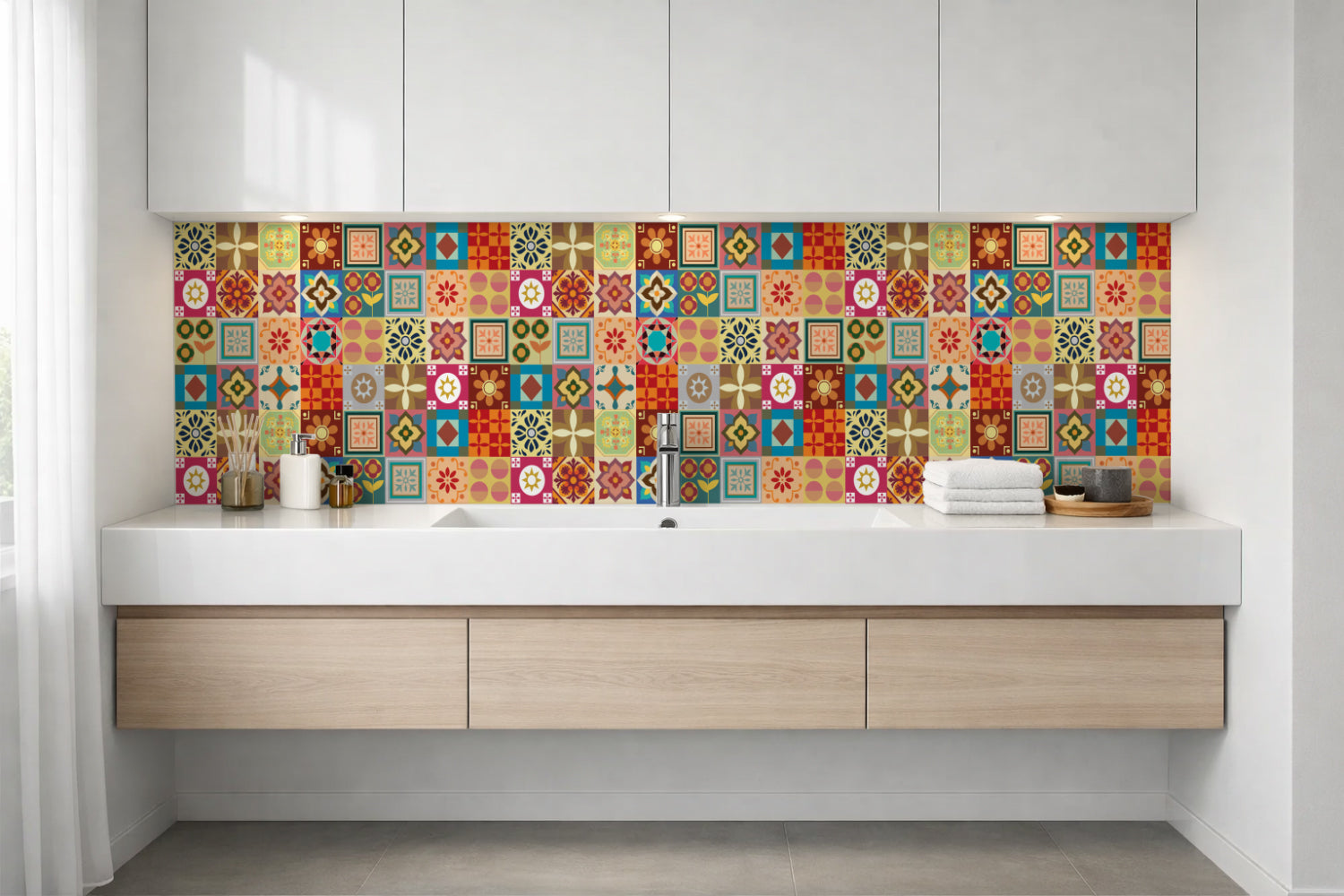 Waschbeckenrückwand Patchwork