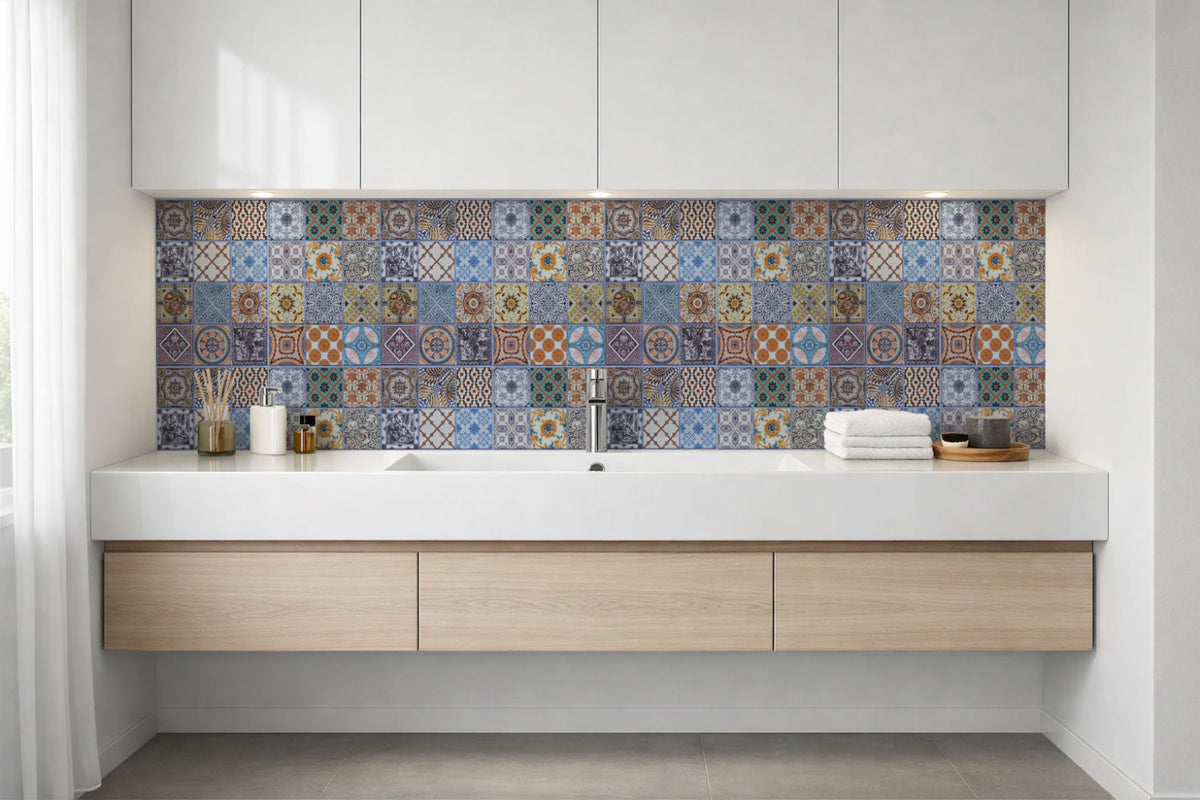 Waschbeckenrückwand Patchwork