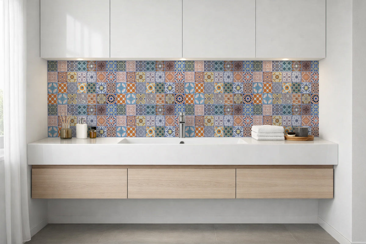 Waschbeckenrückwand Patchwork