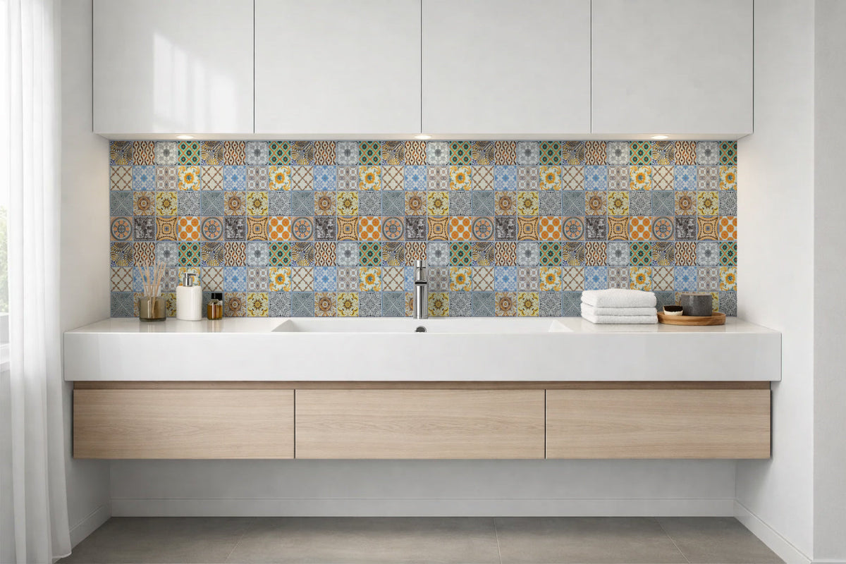 Waschbeckenrückwand Patchwork
