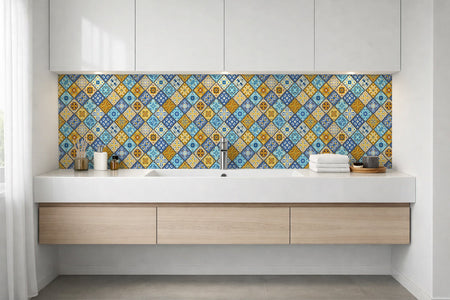 Waschbeckenrückwand Patchwork