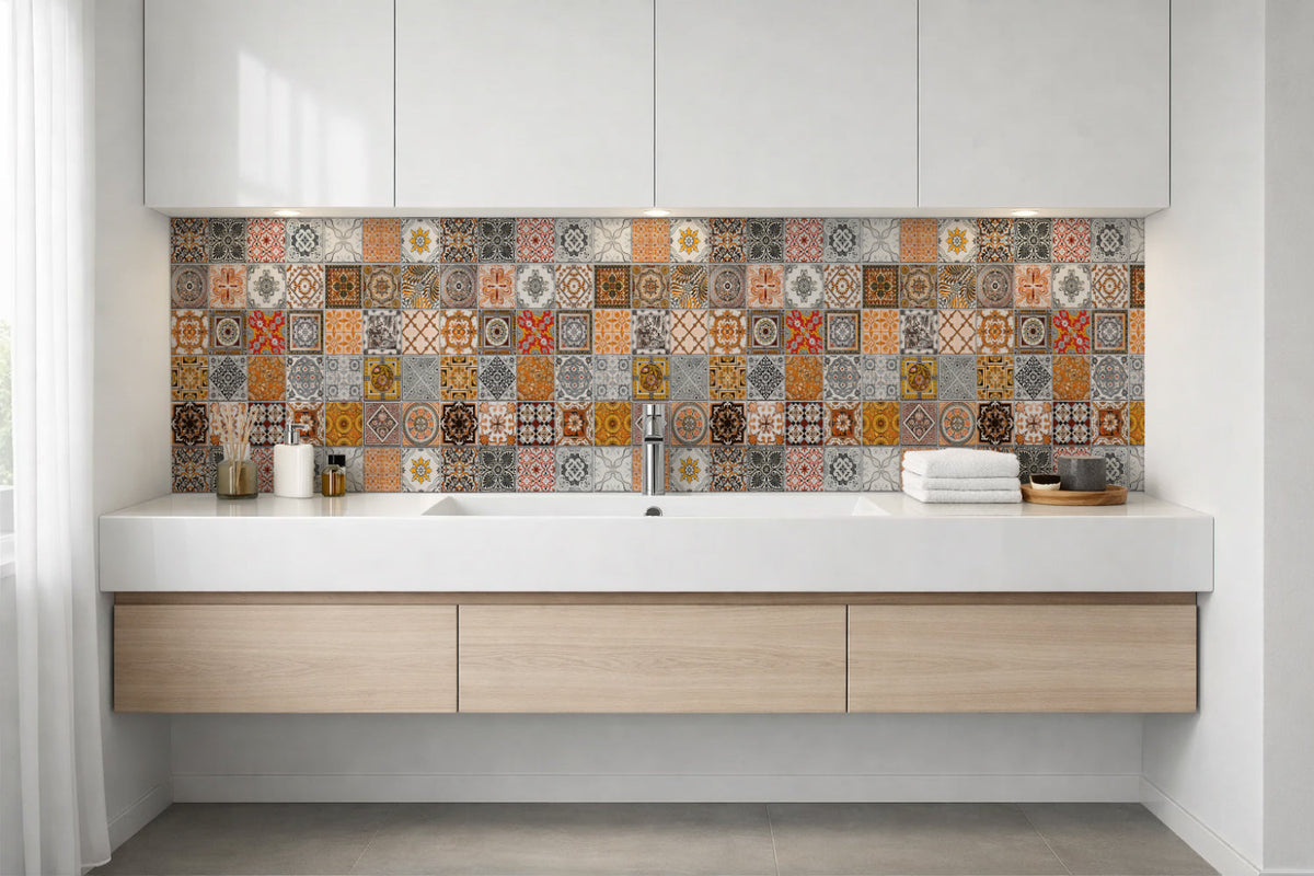 Waschbeckenrückwand Patchwork