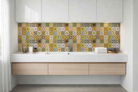 Waschbeckenrückwand Patchwork