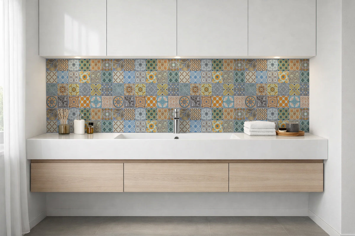 Waschbeckenrückwand Patchwork