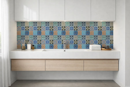 Waschbeckenrückwand Patchwork