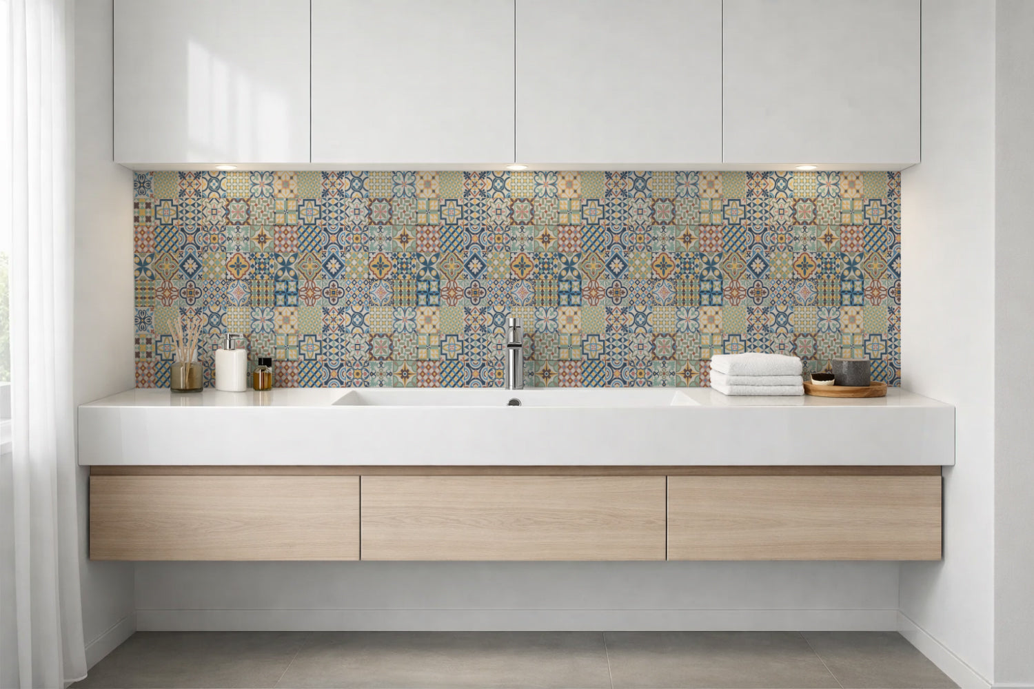 Waschbeckenrückwand Patchwork