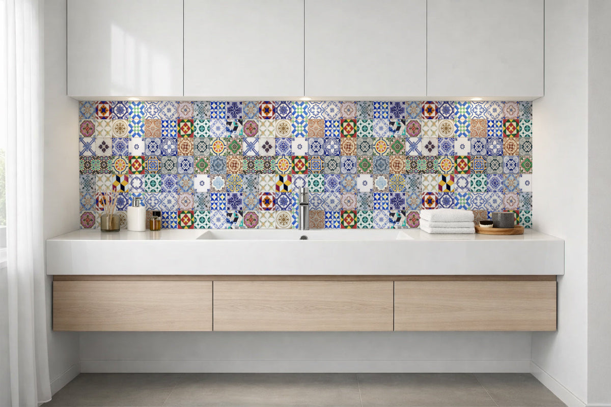 Waschbeckenrückwand Patchwork