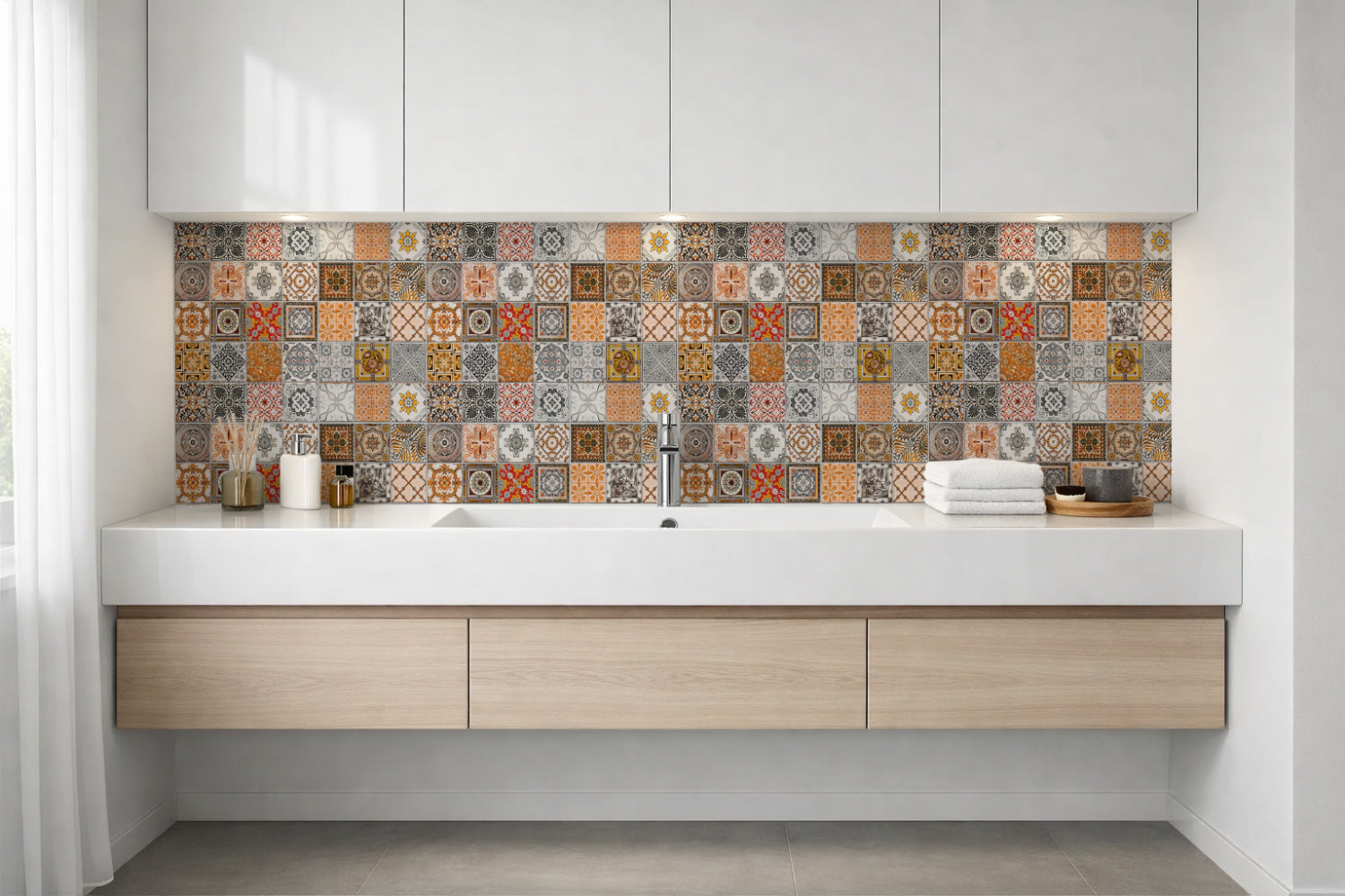 Waschbeckenrückwand Patchwork