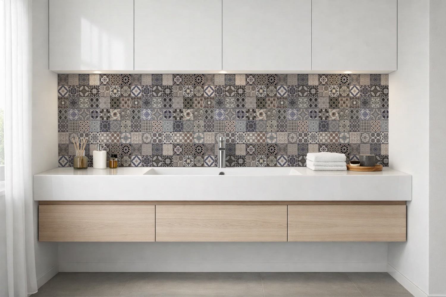 Waschbeckenrückwand Patchwork