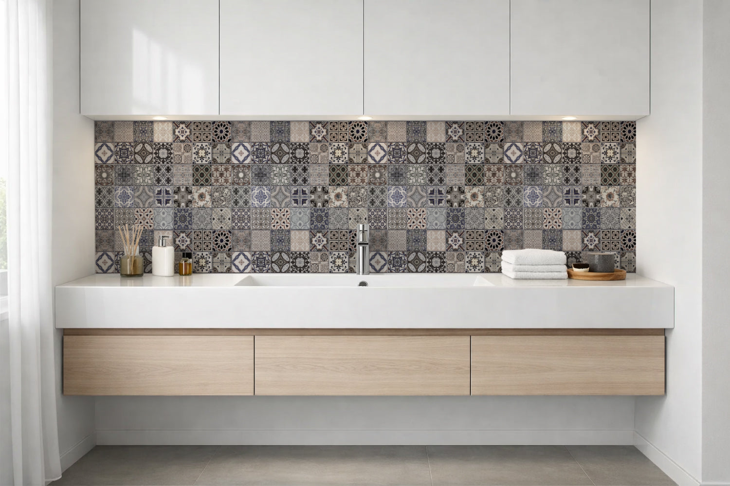 Waschbeckenrückwand Patchwork