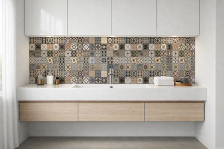 Waschbeckenrückwand Patchwork
