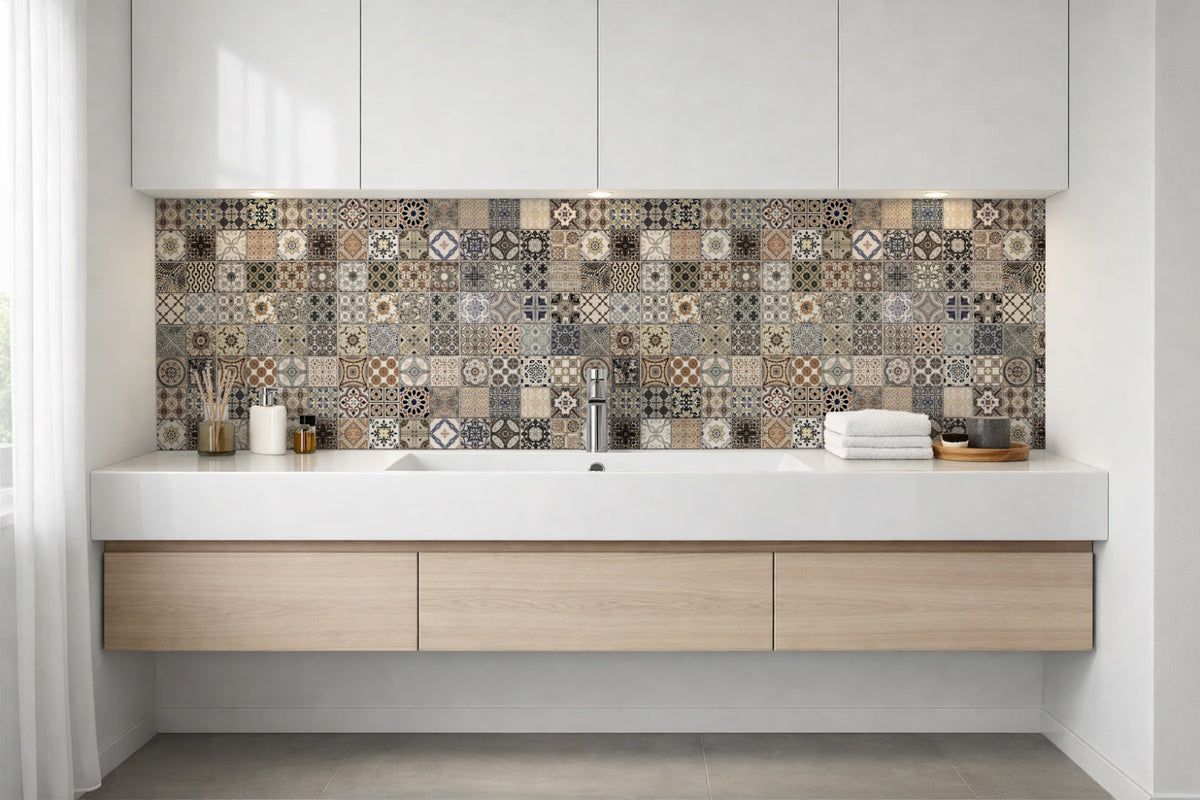 Waschbeckenrückwand Patchwork