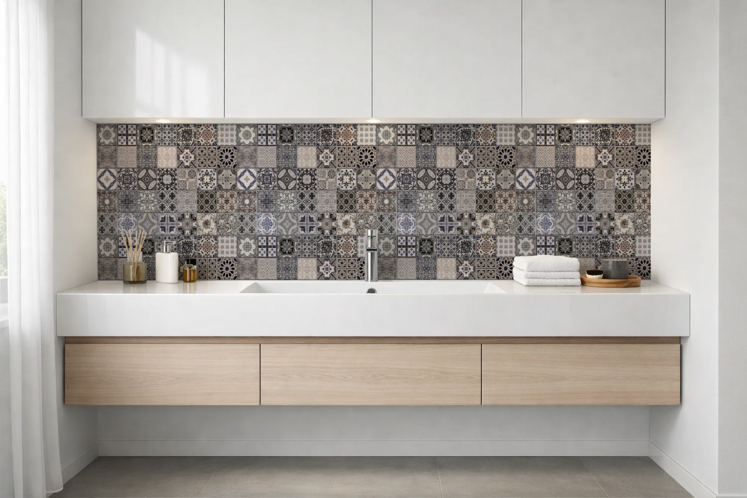 Waschbeckenrückwand Patchwork