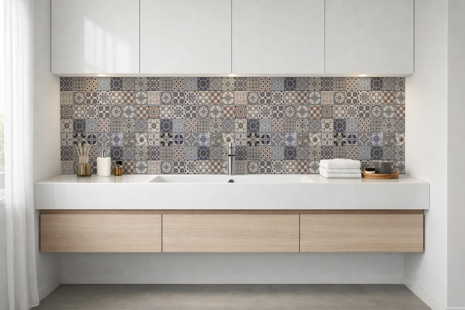 Waschbeckenrückwand Patchwork
