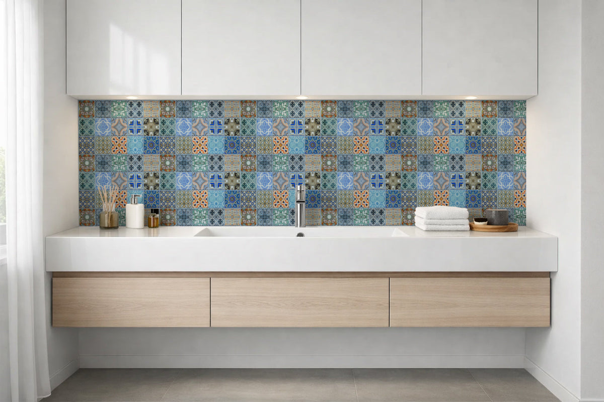 Waschbeckenrückwand Patchwork