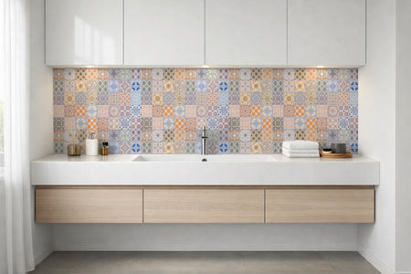 Waschbeckenrückwand Patchwork