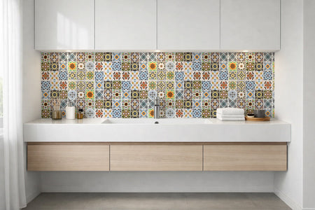 Waschbeckenrückwand Patchwork