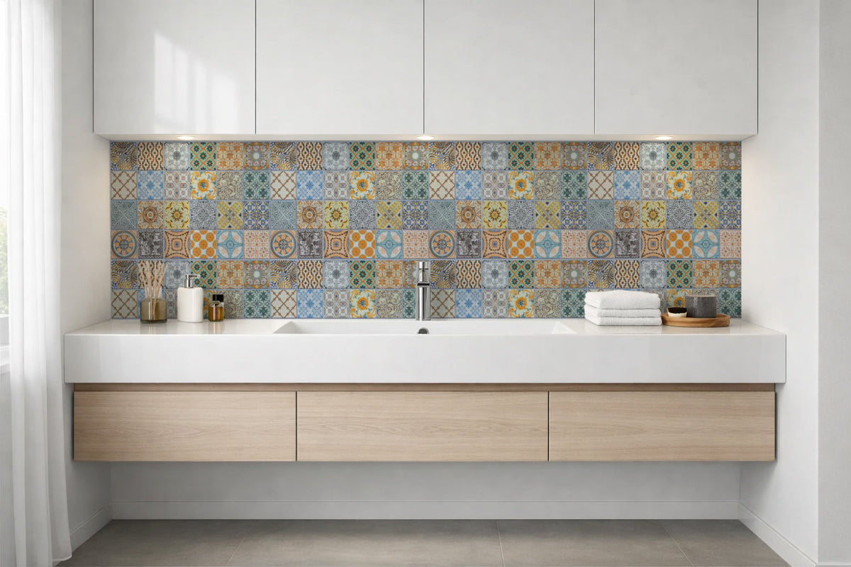 Waschbeckenrückwand Patchwork