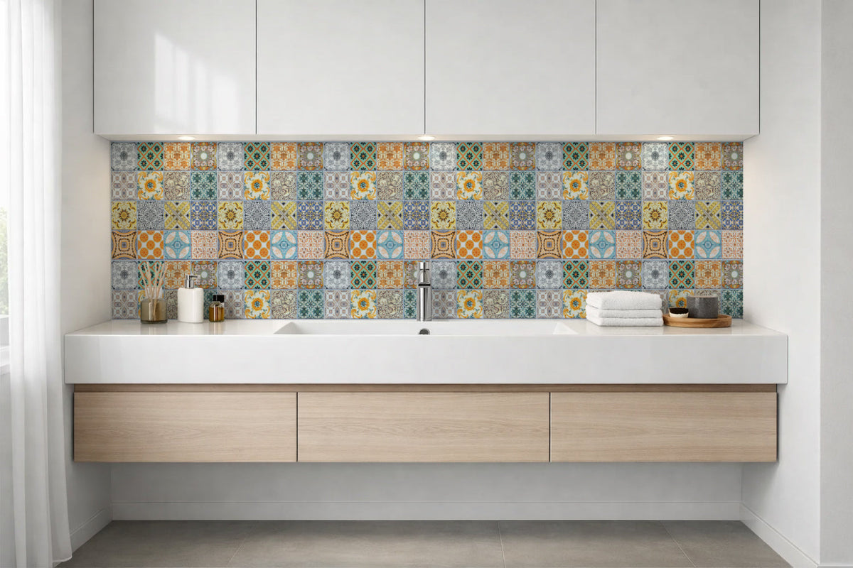 Waschbeckenrückwand Patchwork