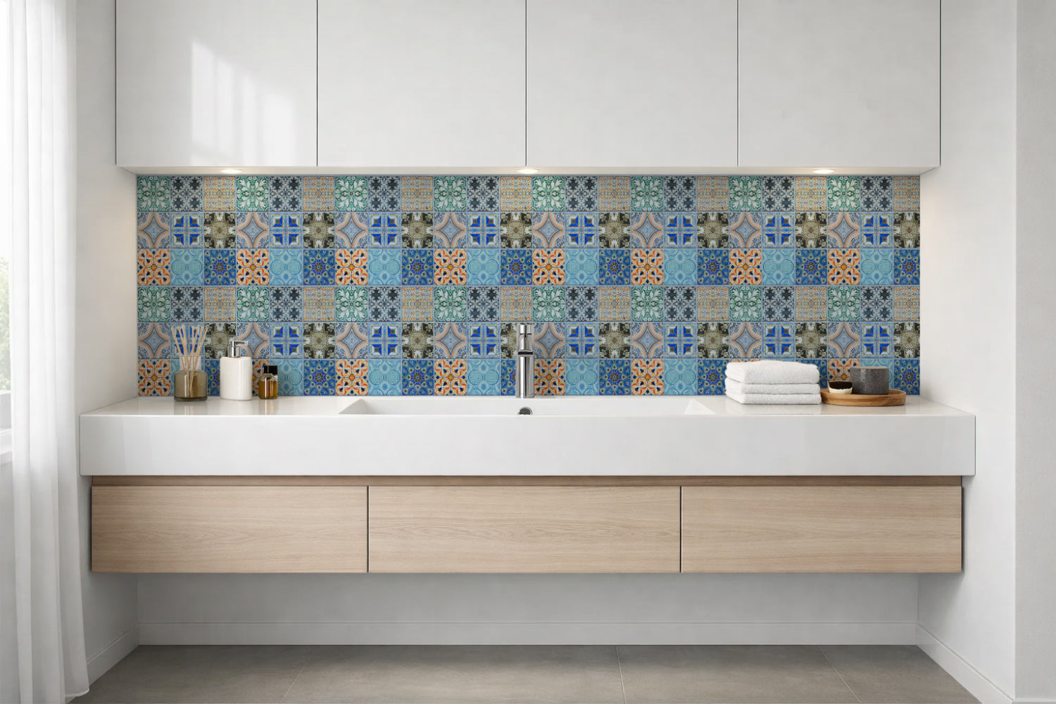 Waschbeckenrückwand Patchwork