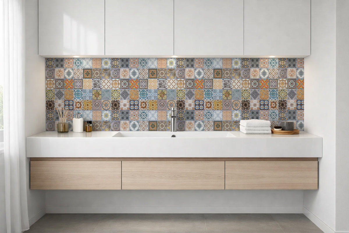 Waschbeckenrückwand Patchwork